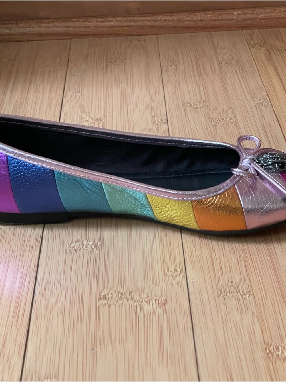 🌈 Kurt Geiger London Eagle Ballet Rainbow Multicolor Flats Sz US 6.5-7 EU 37🌈 - Picture 10 of 15